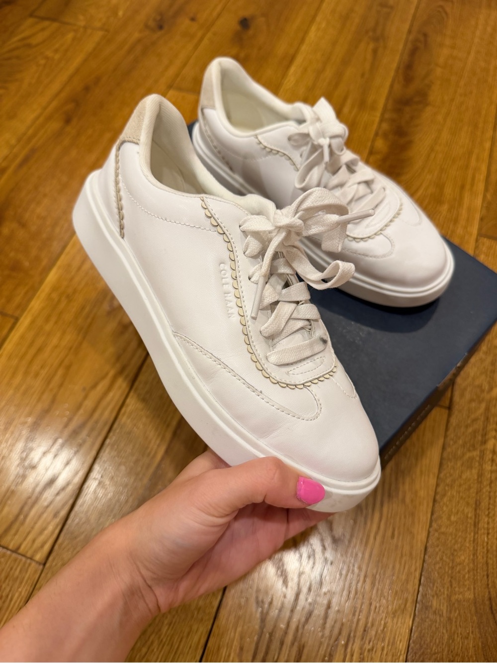 Cole Haan Grand Crosscourt Arlowe White Leather Sneakers 5.5
